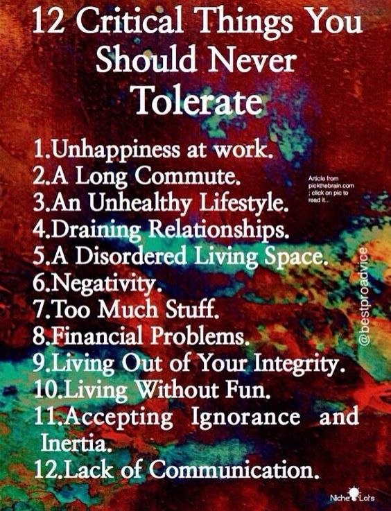 things you should never tolerate