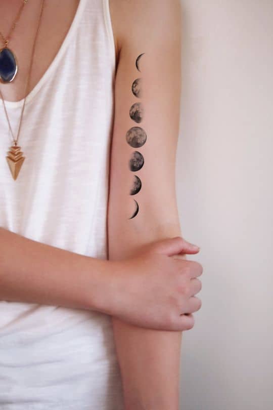 Phases of the moon tattoo. "Nothing changes if nothing changes"