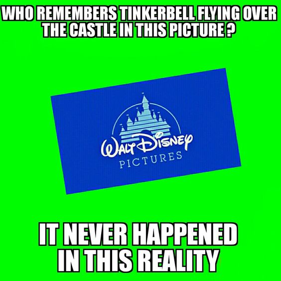 I thought it did had a memory of it because of peter pan buuut indeed there is no tinkerbell ! Welcome to the wonderfull strange world of the mandela effect and oooh boy this is such an interesting topic !